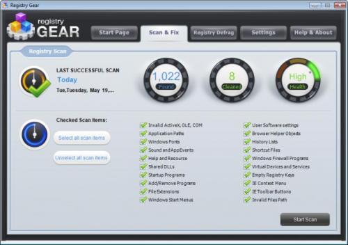 Registry Gear 2.0.6.505 with Softonic Toolbar