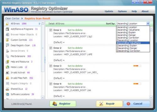 WinASO Registry Optimizer 4.55