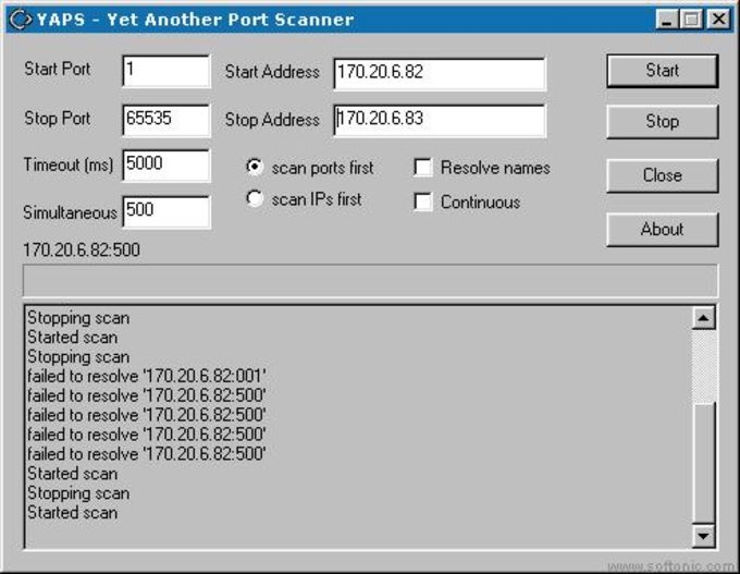 YAPS Yet Another Port Scanner
