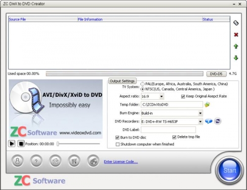 ZC DivX to DVD Creator 6.5.1