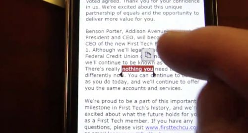 Copy/paste în acţiune pe Windows Phone 7 (Video)