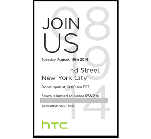 HTC trimite invitații de presa pentru un eveniment ce va avea loc pe 19 august; HTC One W8 așteptat sa debuteze oficial