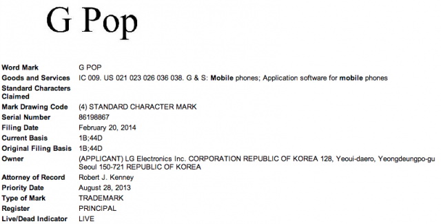LG breveteaza doua noi terminale: LG G Pop si LG G2 Pop, telefoane, ceasuri sau ochelari smart?