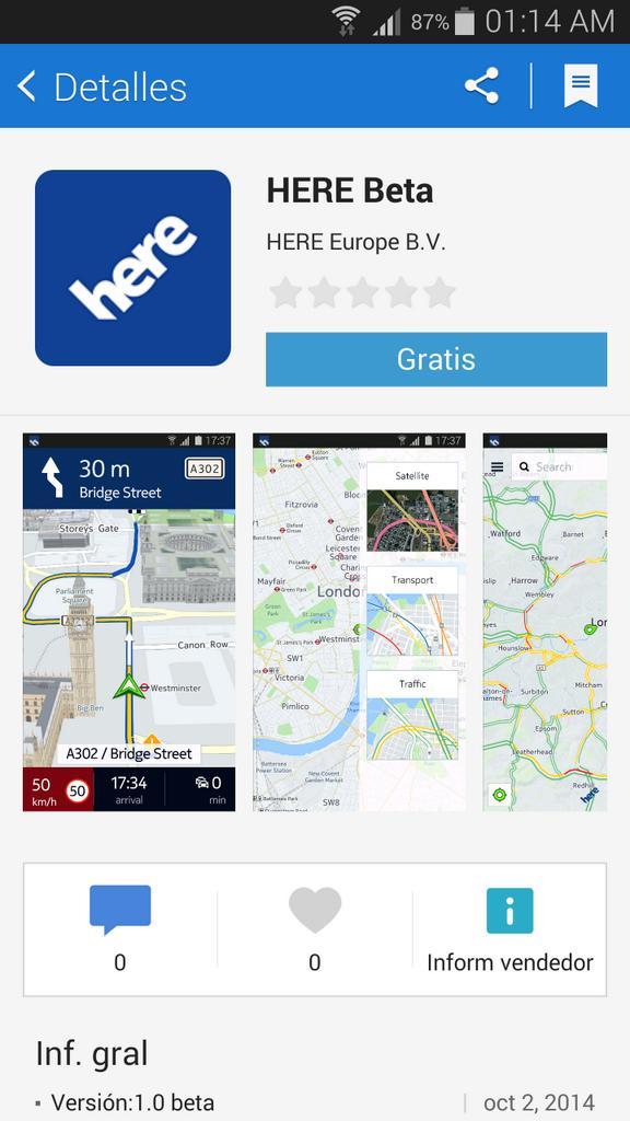 Nokia HERE Maps Beta ajunge acum în magazinul de aplicații Samsung; apk-ul disponibil și pentru alte terminale 