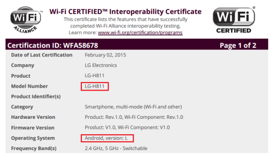Un nou telefon LG misterios a primit certificarea WiFi Alliance; Sa fie LG G4?