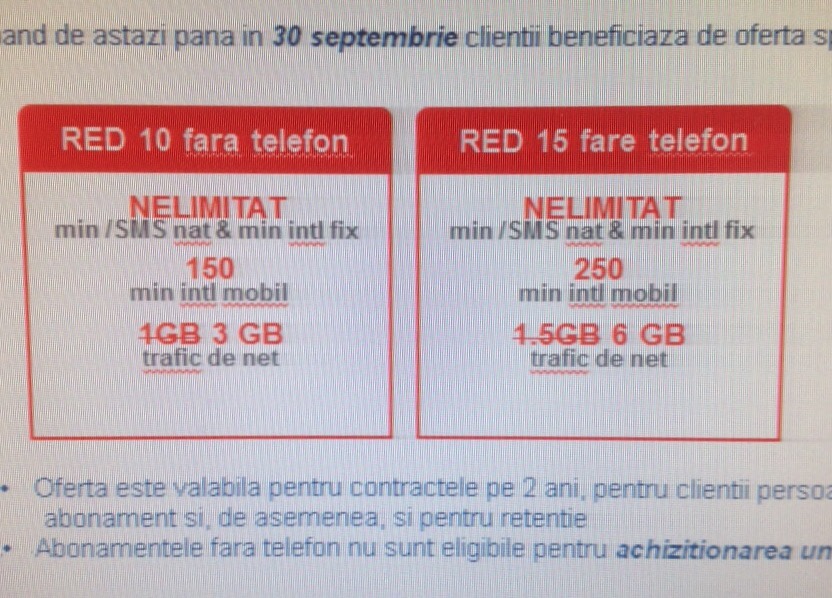 Vodafone România a început sa ofere abonamente cu cantitate dubla sau tripla de trafic la retenție!