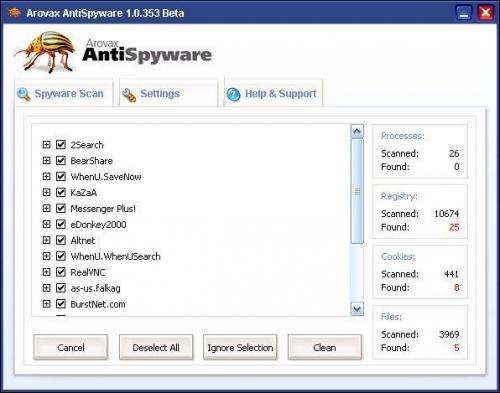 Arovax AntiSpyware 2.0.65