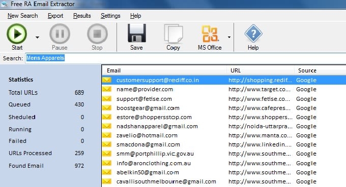 RA Email Extractor
