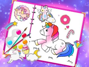 Fabulous Cute Unicorn Coloring Book - Jocuri  Fete