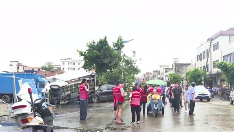 Un oraș din China a fost distrus de tornadă. Rafalele de peste 200 km/h au răsturnat camioane de pe șosele | Digi24