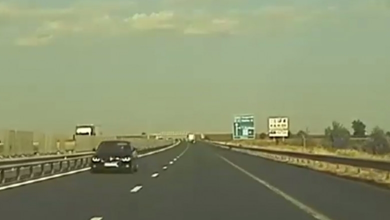 VIDEO. Inconștiență pe autostradă: O șoferiță a fost filmată când mergea pe contrasens | Digi24