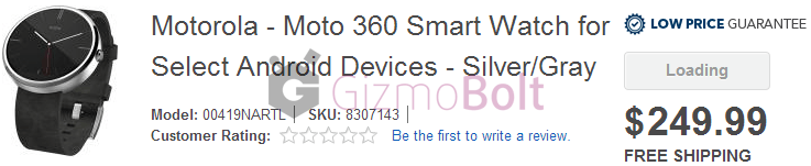 Ceasul Motorola Moto 360 apare pe Best Buy, cu pret de 250 de dolari, specificatii complete