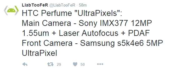 HTC One M10 (Perfume) ar putea oferi un senzor foto Sony IMX377 de 12 megapixeli cu focalizare laser