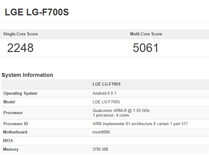 LG G5 iși prezinta cateva dintre specificații prin intermediul testului benchmark GeekBench