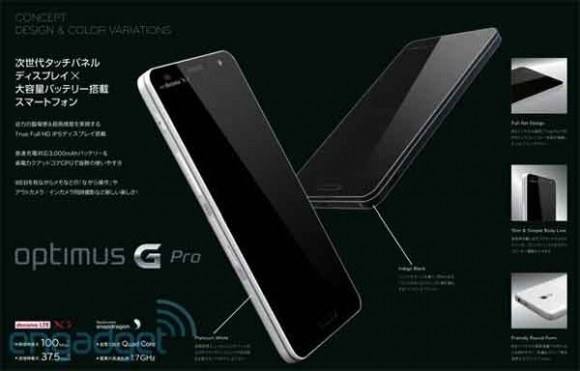 LG Optimus G Pro confirmat de un slide ajuns pe web; Sa fie acesta LG Optimus G2?