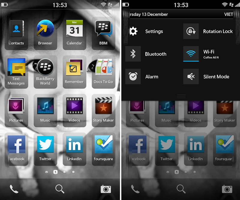 Noi capturi de ecran din BlackBerry 10 OS: interfata curata, bine organizata, noi iconuri aratoase
