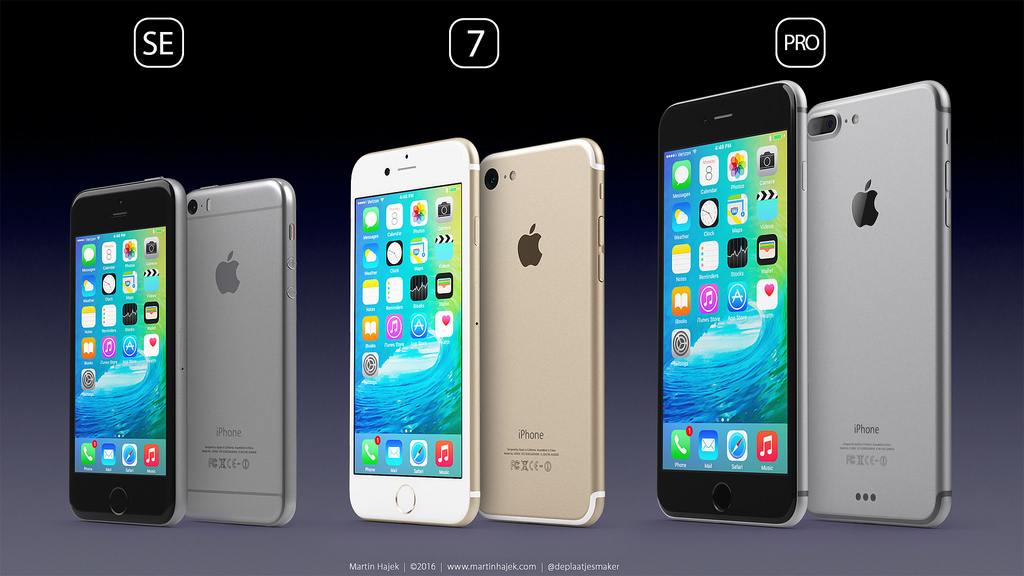  iPhone Pro, iPhone 7 si iPhone SE randate în 3D de catre designerul Martin Hajek; Asa ar putea arata telefoanele Apple din 2016!